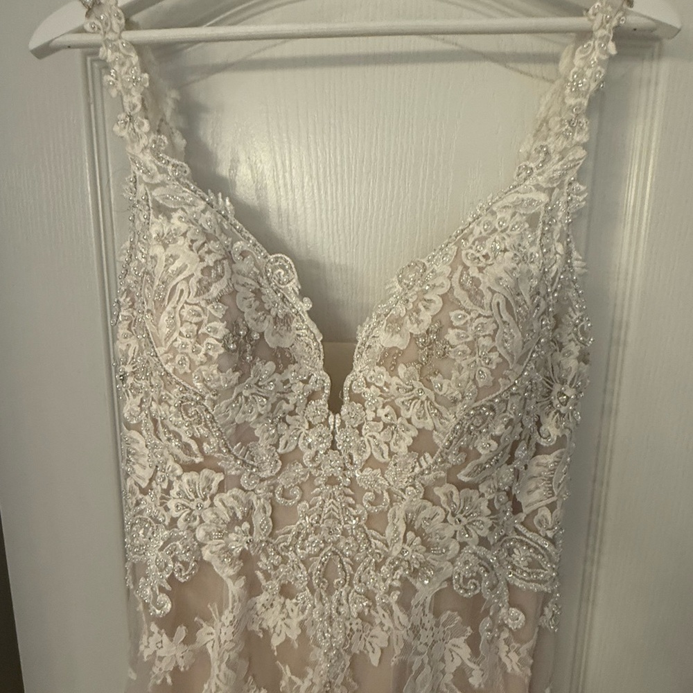 Ella Rosa Elegant Lace Wedding Dress in Cream and White - Picture 6 of 13
